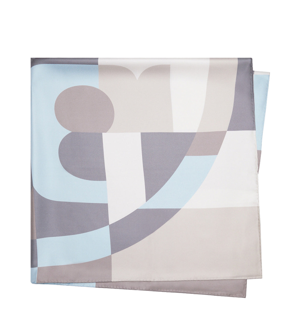 Geo Colorblock Silk Square Scarf Geo Color Block Frozen Sky