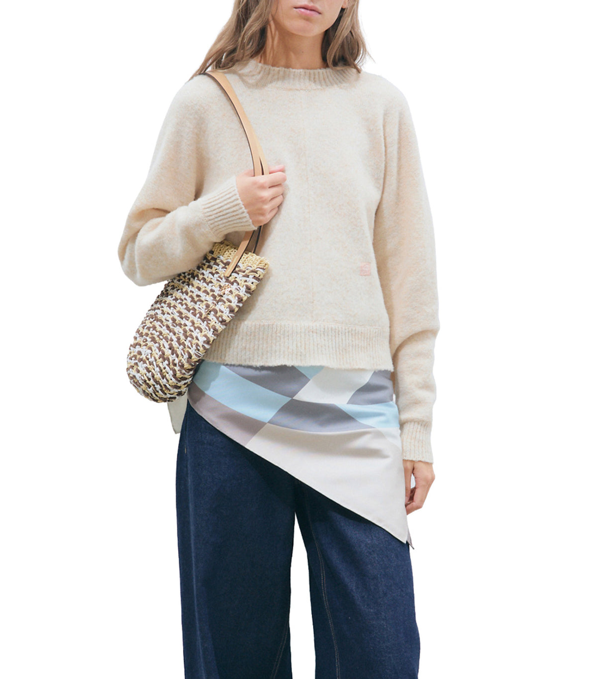 Geo Colorblock Silk Square Scarf Geo Color Block Frozen Sky
