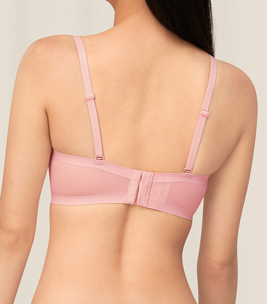Invisible Inside-Out Non-Wired Detachable Bra Pink