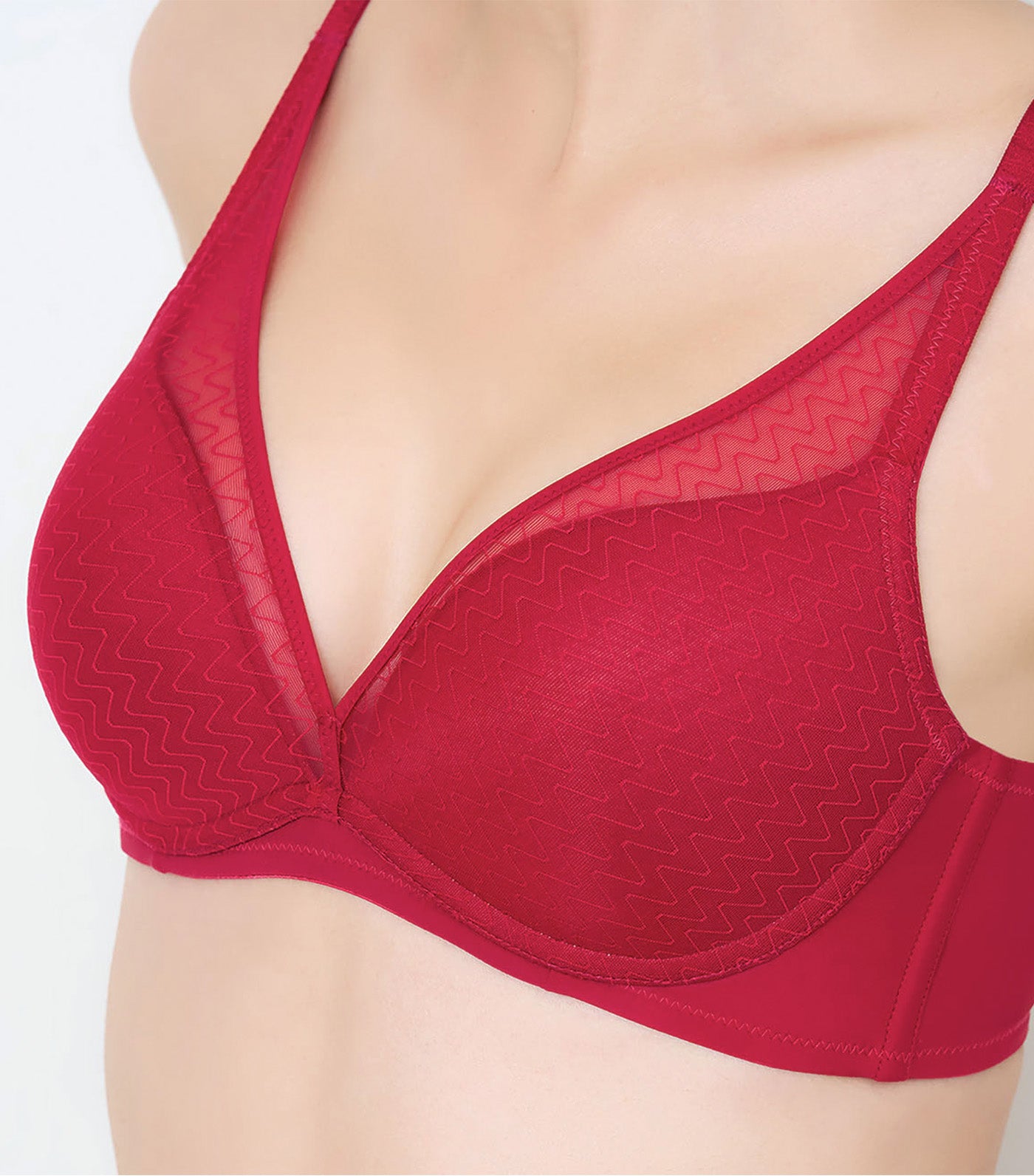 Triumph Simply Everyday Chic Non Wired Push Up Deep V Bra Red