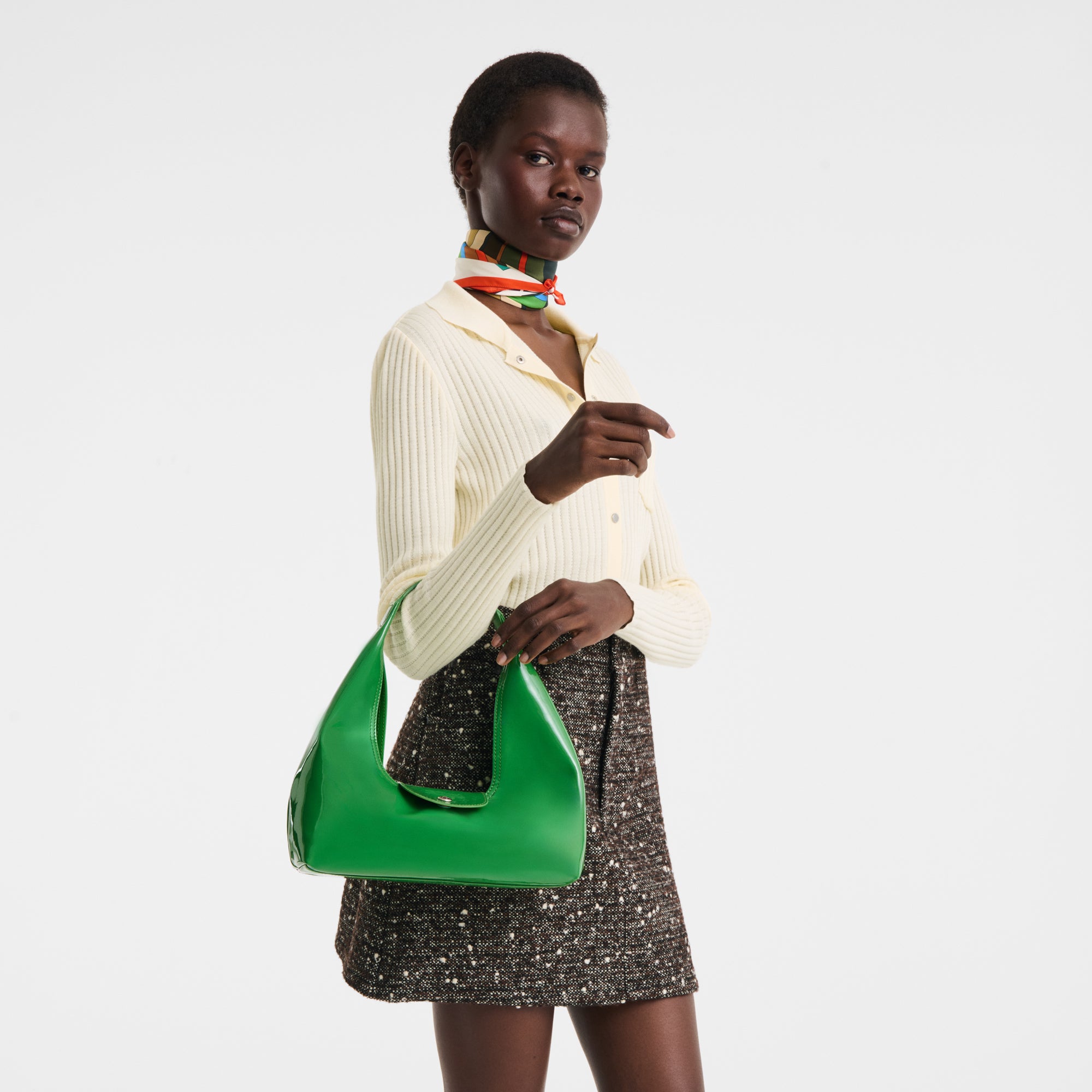 Le Pliage Xtra Glossy Shoulder Bag M Matcha