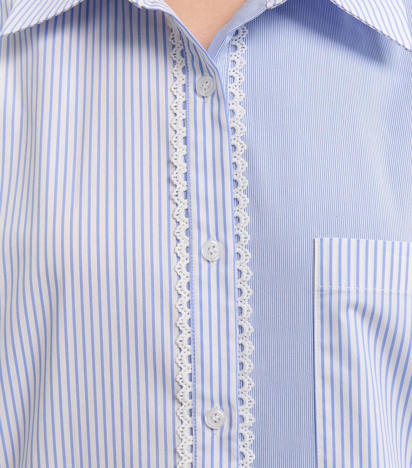 Asymmetric Button-Up Shirt Blue