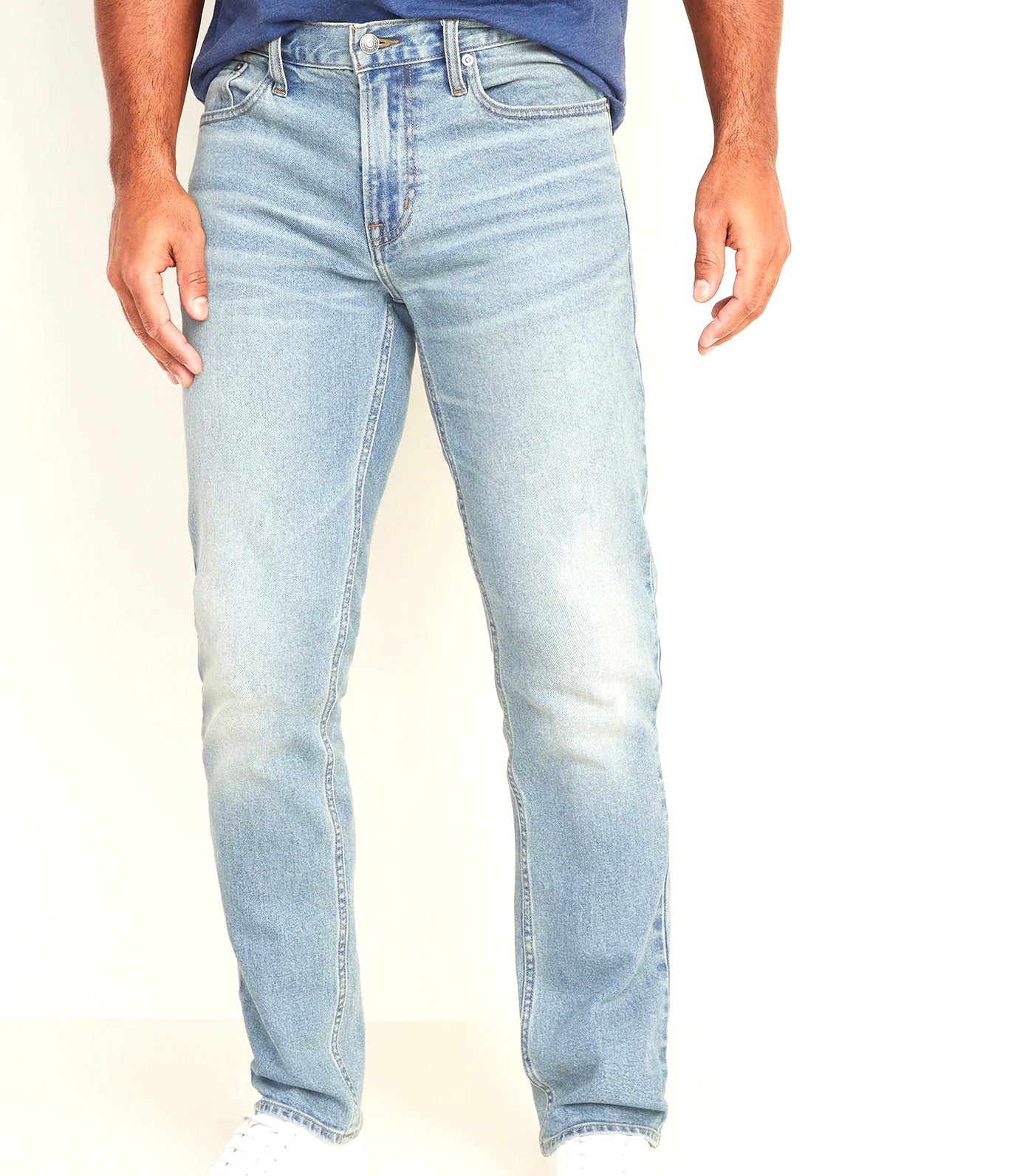Straight Built-In Flex Jeans for Men Light Wash