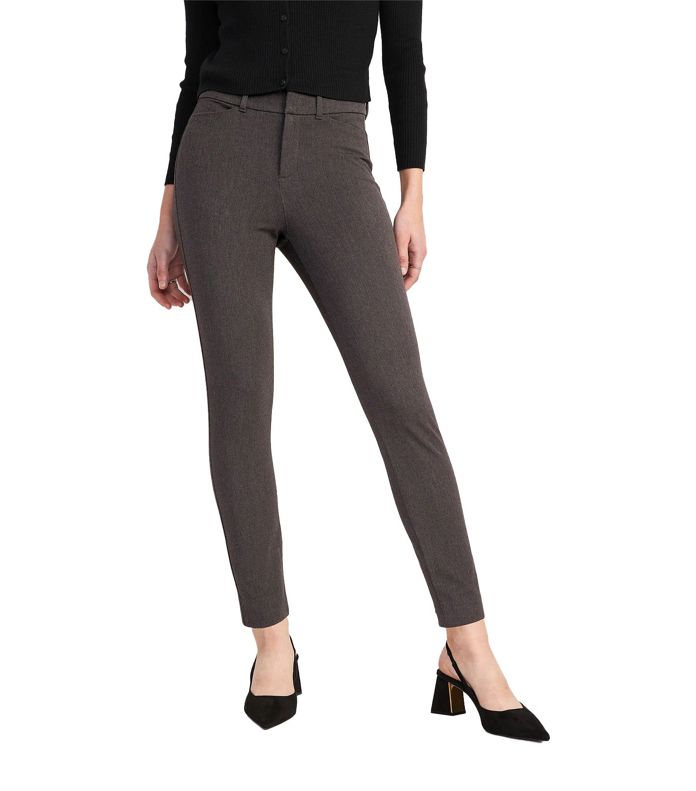 High-Waisted Pixie Skinny Ankle Pants for Women Dark Heather Gray
