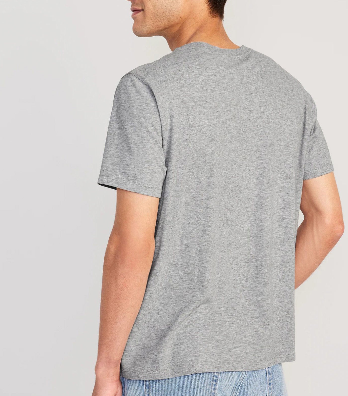 Soft-Washed Crew-Neck T-Shirt for Men Light Gray