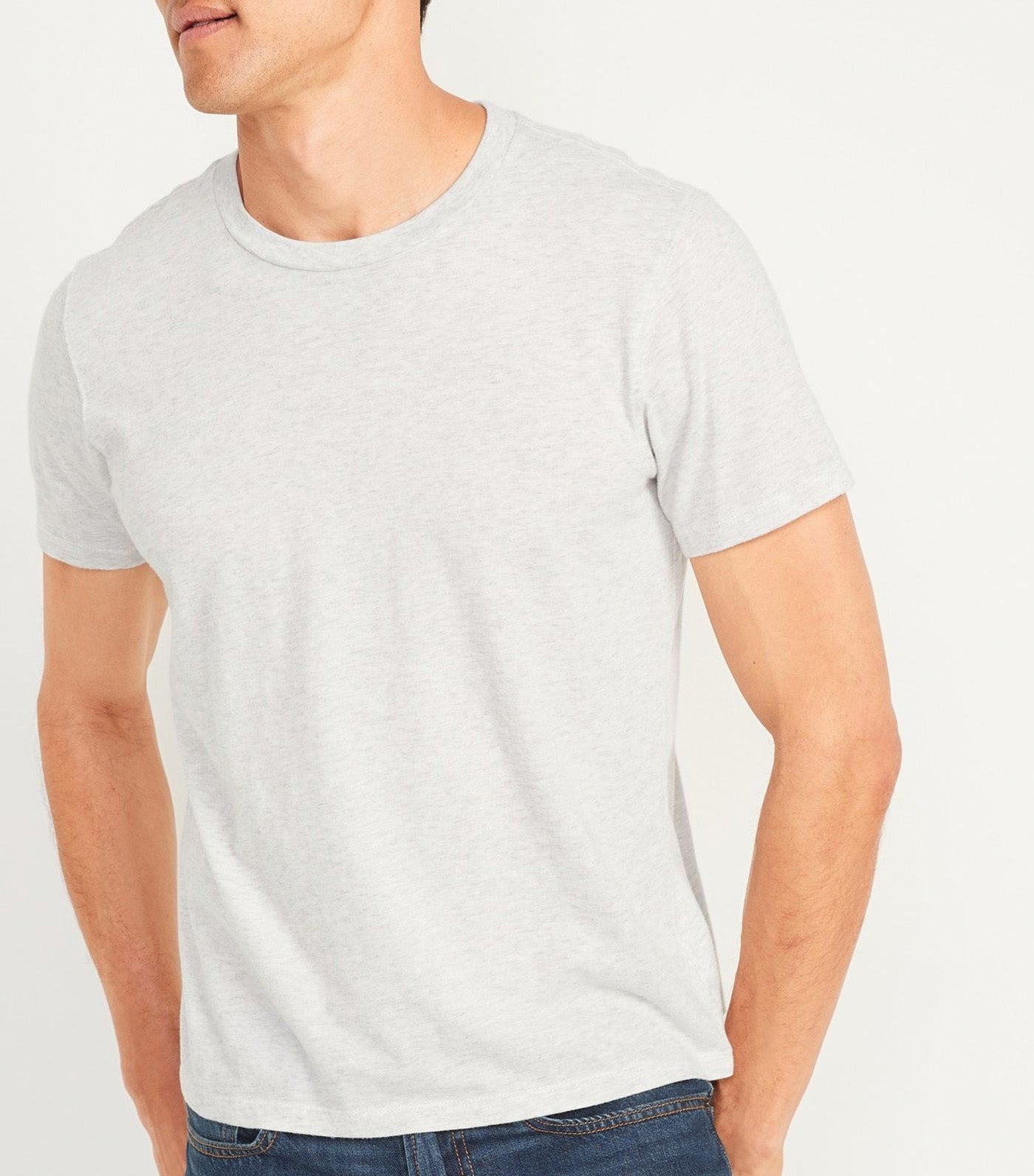 Soft-Washed Crew-Neck T-Shirt for Men Oatmeal Heather