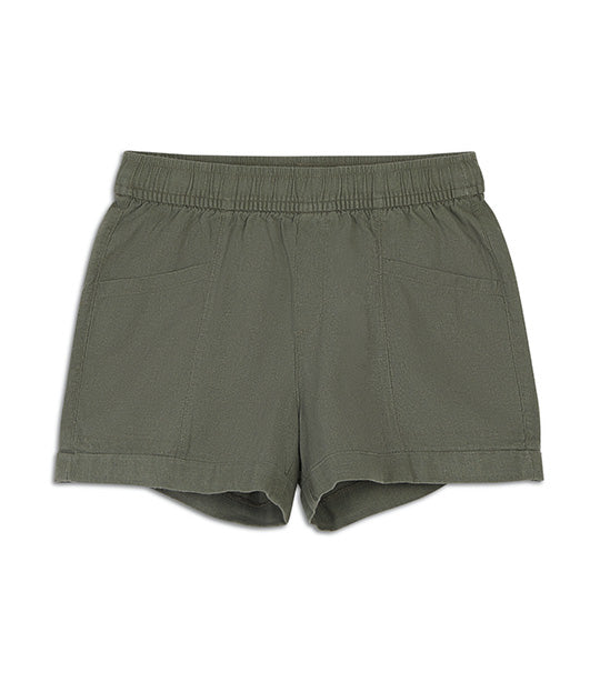 High-Waisted Linen-Blend Shorts for Women 3.5-inch Inseam Arugula