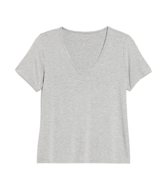 Luxe V-Neck T-Shirt for Women B12B Medium Heather Gray