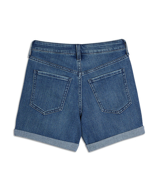 High-Waisted Wow Medium-Wash Jean Shorts for Women 5-inch Inseam Campeche