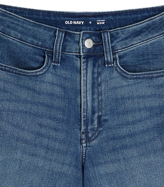 High-Waisted Wow Medium-Wash Jean Shorts for Women 5-inch Inseam Campeche