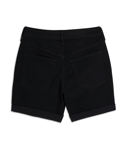 High-Waisted Wow Black-Wash Jean Shorts for Women 5-inch Inseam Black Jack