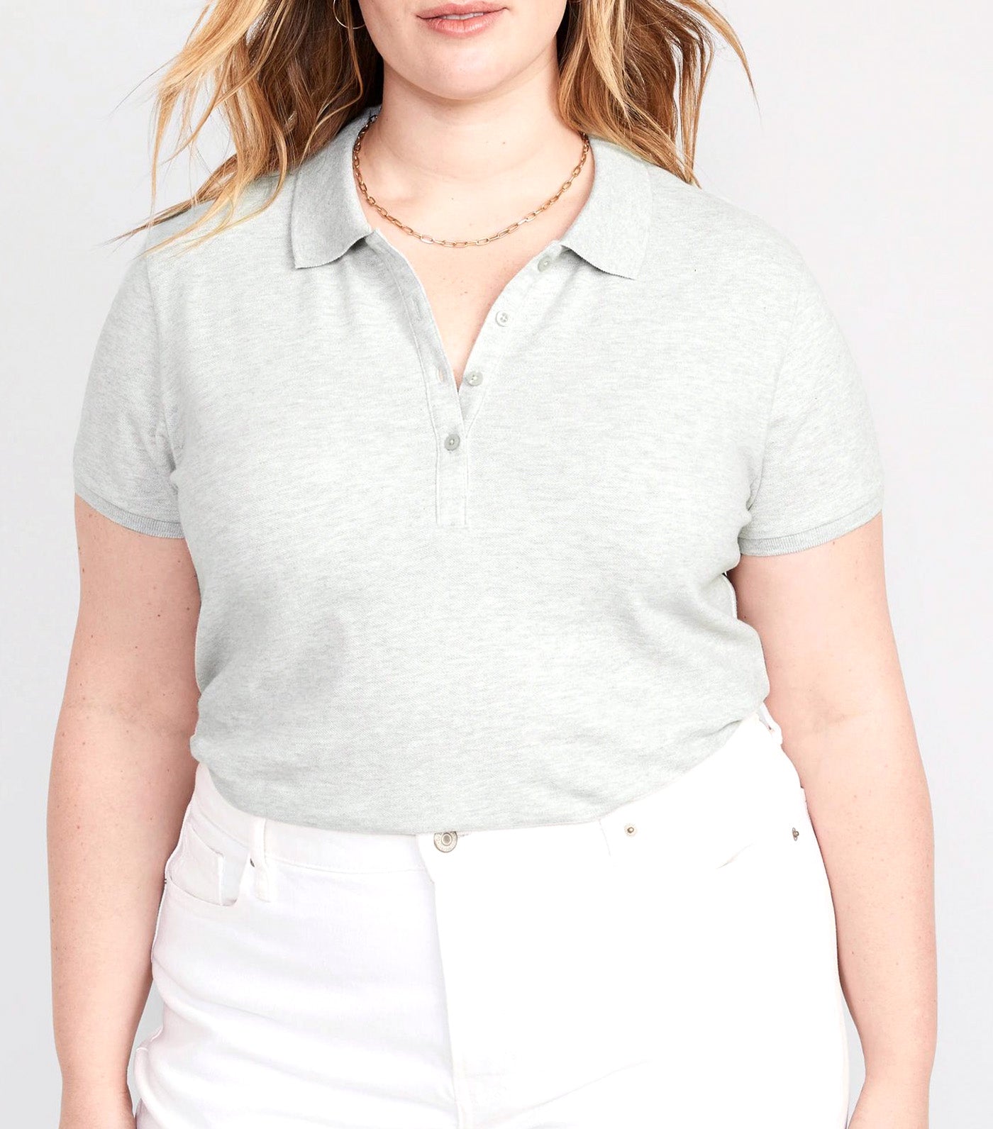 Uniform Pique Polo for Women Light Heather Gray