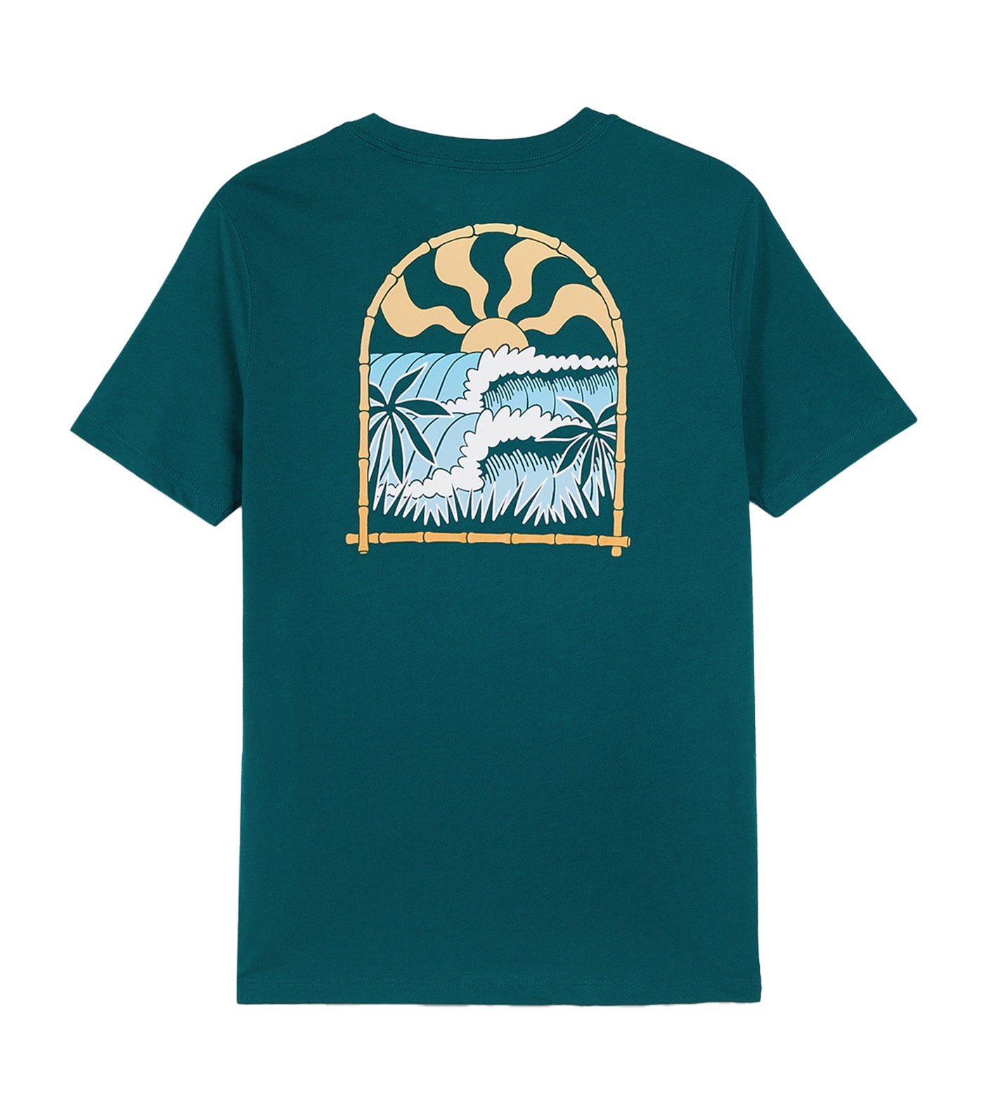 Soft-Washed Graphic T-Shirt for Men Black/Ocean Scene