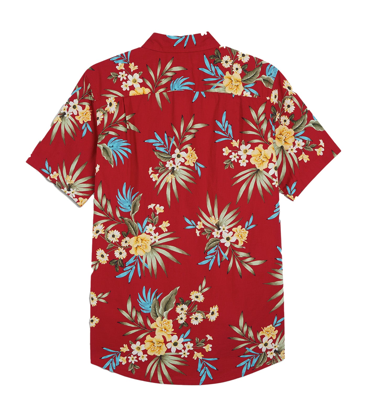 Regular-Fit Short-Sleeve Everyday Shirt for Men Red Floral