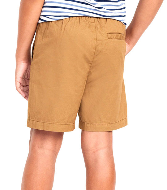 Twill Non-Stretch Jogger Shorts for Boys (Above Knee) Bandolier Brown