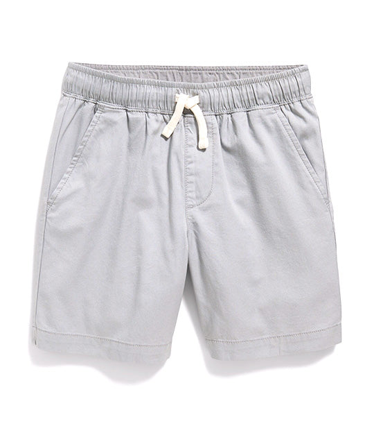 Twill Non-Stretch Jogger Shorts for Boys (Above Knee) Greyscale