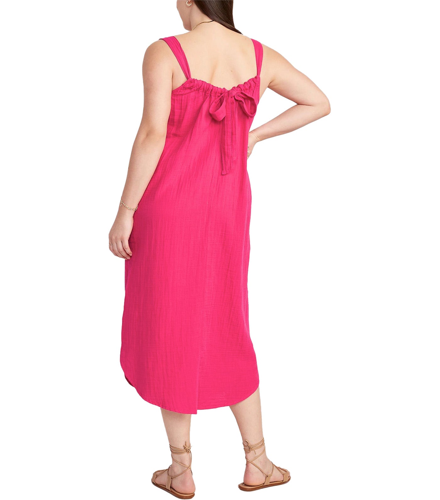 Sleeveless Shirred Maxi Dress for Women Begonia Rose