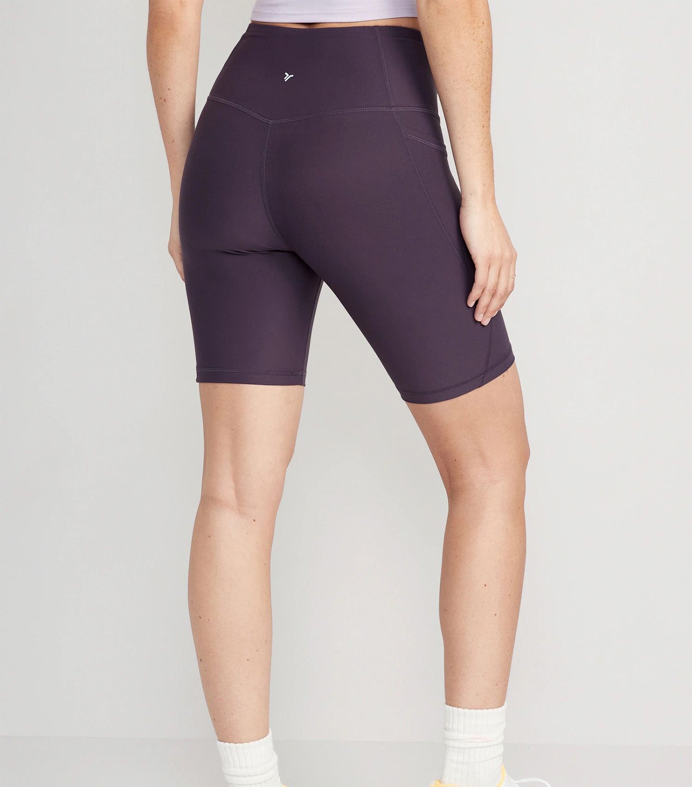 High-Waisted PowerSoft Side-Pocket Biker Shorts for Women -- 8-inch inseam Nebula