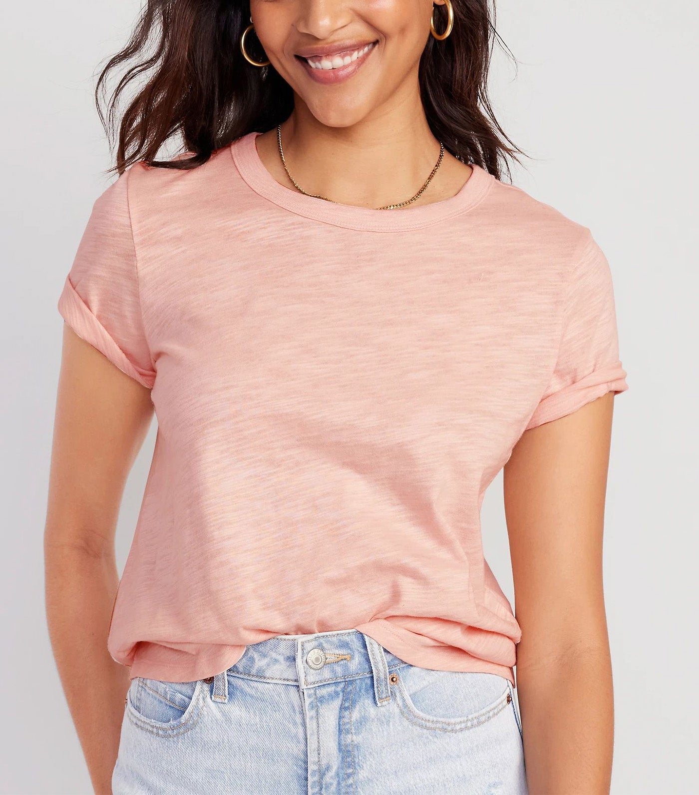 EveryWear Slub-Knit T-Shirt for Women Pink Bamboo