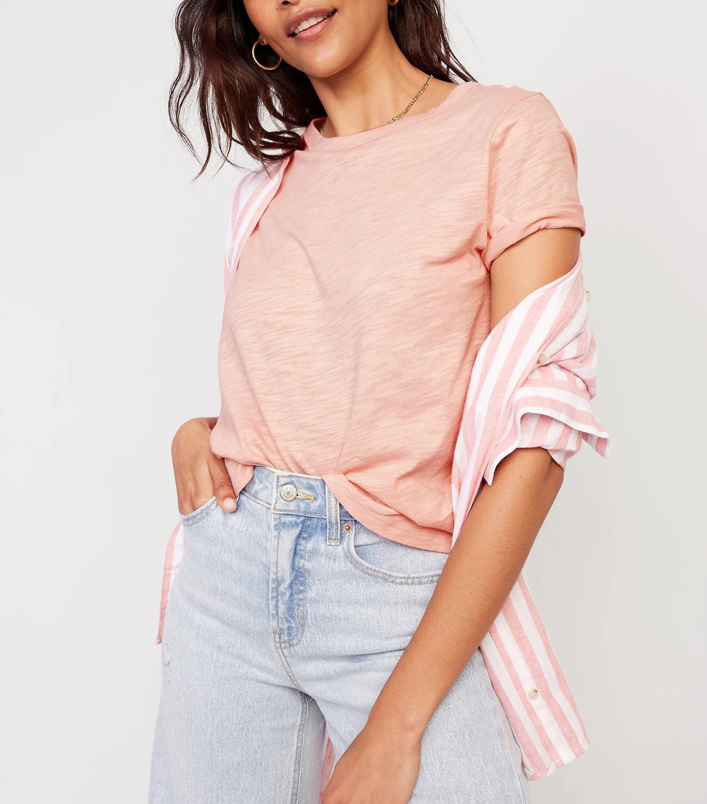 EveryWear Slub-Knit T-Shirt for Women Pink Bamboo
