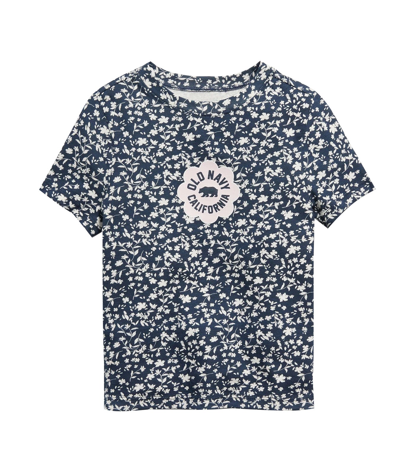 Unisex Printed Logo-Graphic T-shirt for Toddler Navy Floral