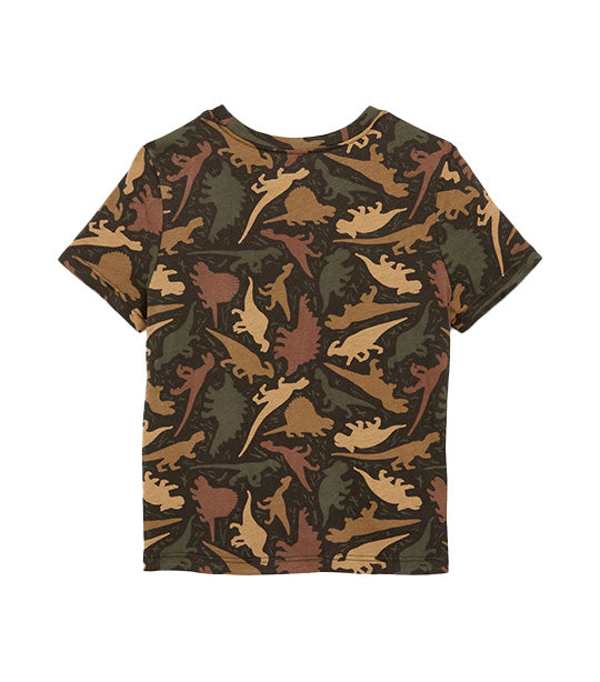 Unisex Printed Short-Sleeve T-Shirt for Toddler Green Dinosaurs