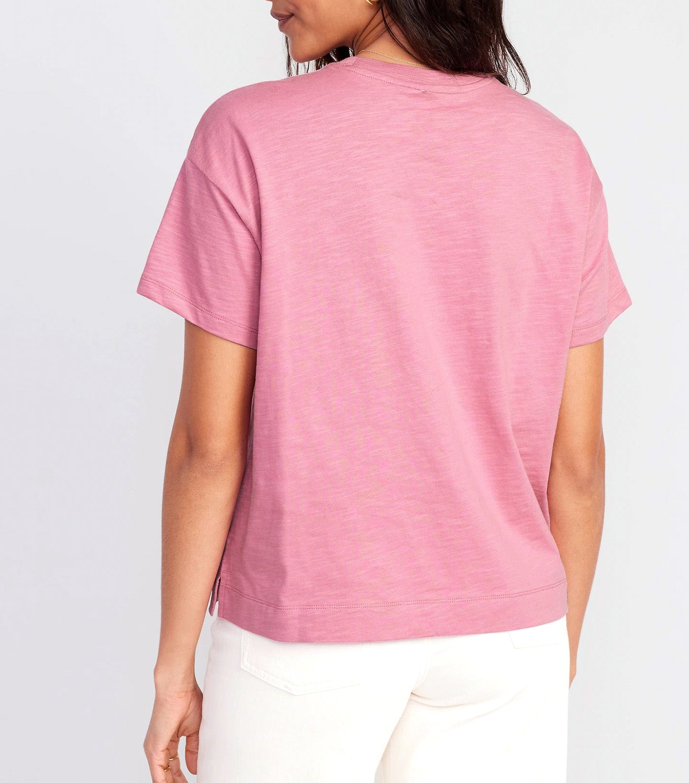 Vintage Slub-Knit T-Shirt for Women Rose Cloud