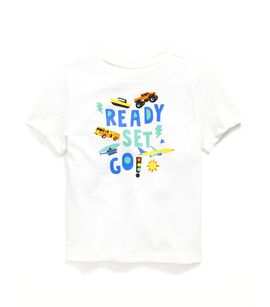 Unisex Short-Sleeve Graphic T-Shirt for Toddler Happy