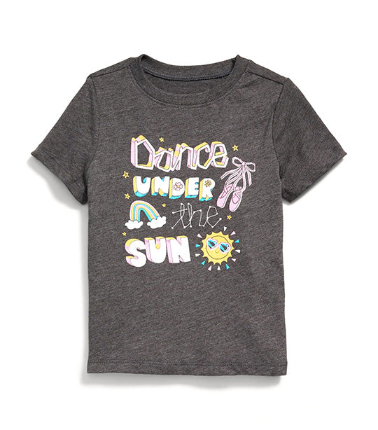 Short-Sleeve Graphic T-Shirt for Toddler Girls Charcoal