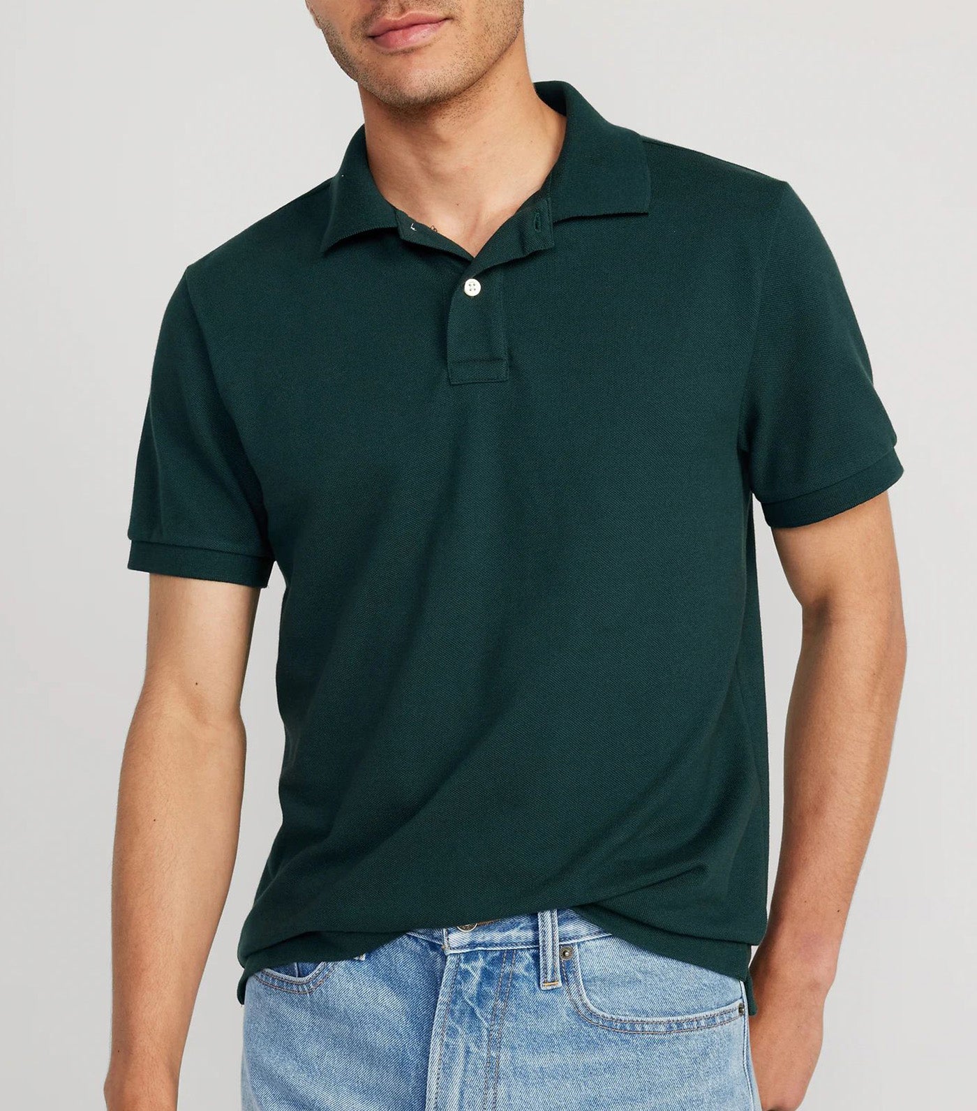 Classic Fit Pique Polo for Men Glorious Pine