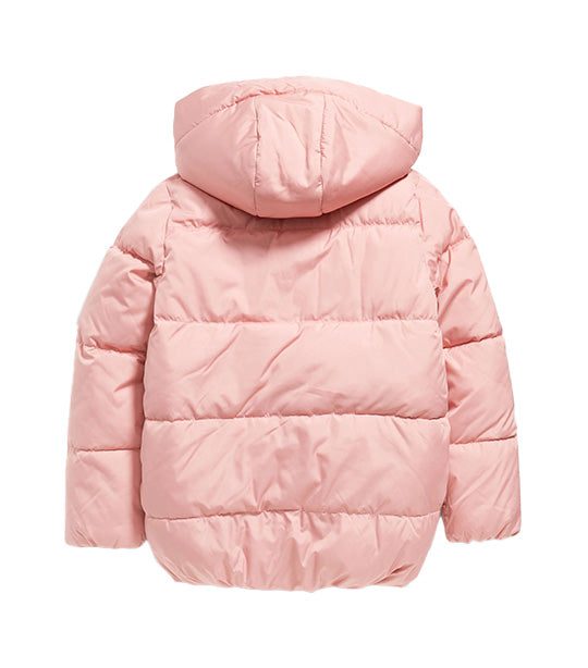 Cocoon Sherpa-Lined Hooded Puffer Jacket for Girls Antique Coral