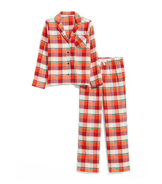 Matching Flannel Pajama Set for Women Large Red Plaid