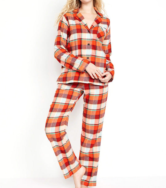 Matching Flannel Pajama Set for Women Large Red Plaid
