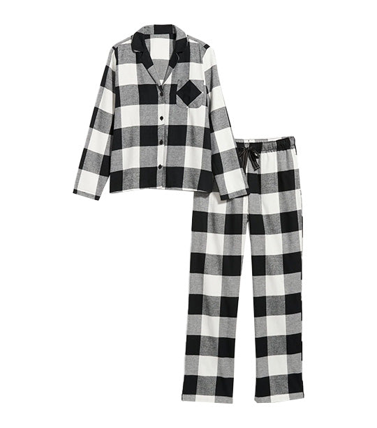 Matching Flannel Pajama Set for Women Black Buffalo