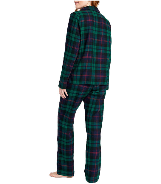 Matching Flannel Pajama Set for Women Black Watch