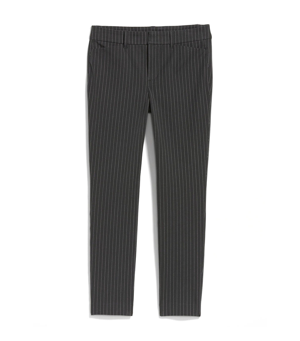 Old Navy High-Waisted Pixie Skinny Ankle Pants for Women Gray Pinstripe