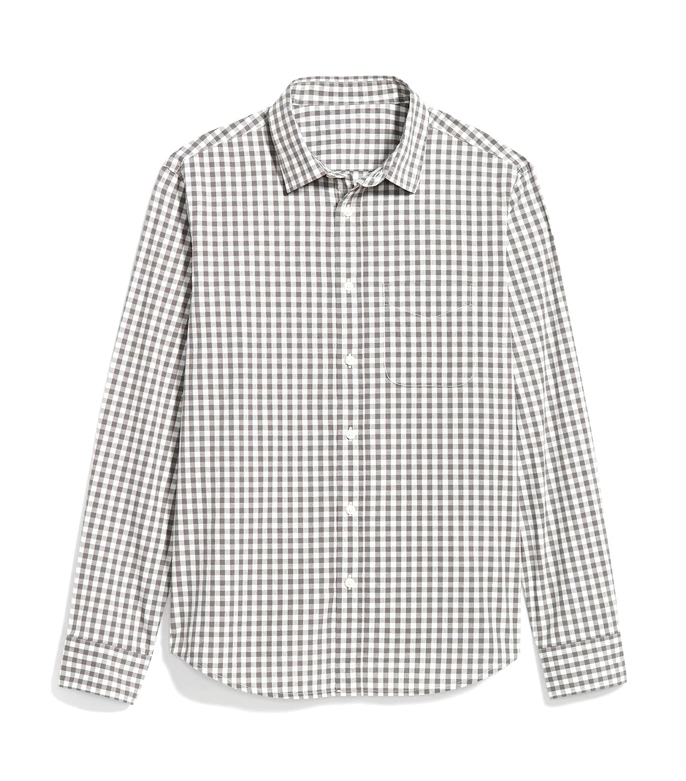 Regular-Fit Built-In Flex Everyday Shirt for Men Gray Gingham Jas