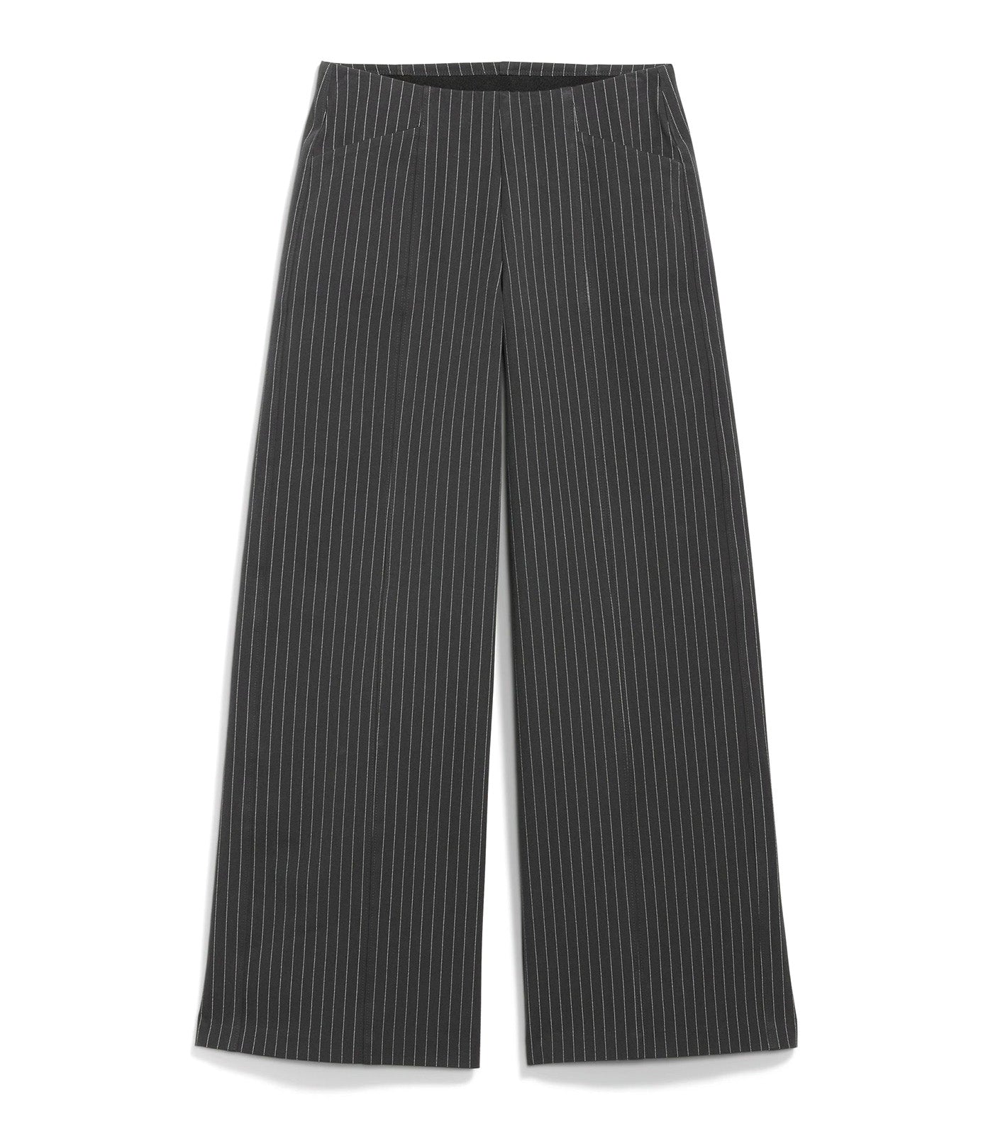 High-Waisted Pull-On Pixie Wide-Leg Pants for Women Gray Pinstripe