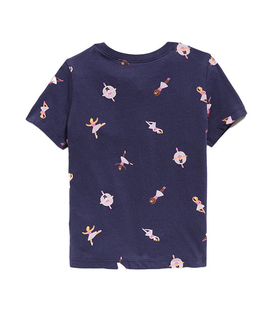 Short-Sleeve Printed T-Shirt for Toddler Girls Ballerina
