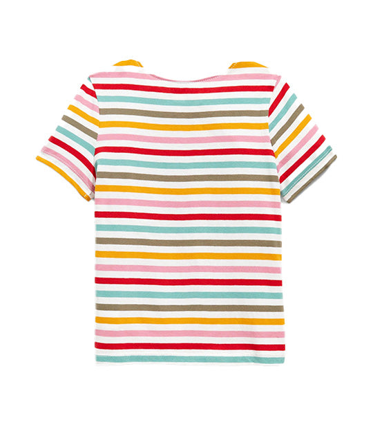 Short-Sleeve Printed T-Shirt for Toddler Girls Multi Stripe