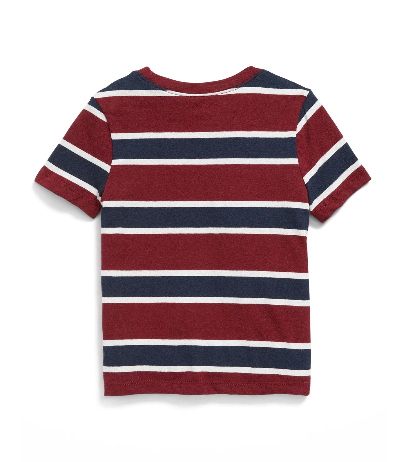 Unisex Printed Short-Sleeve T-Shirt for Toddler Burgundy Stripe