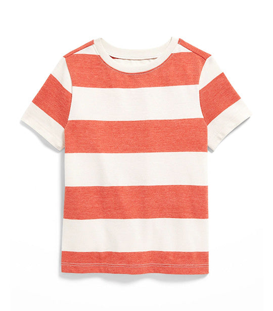 Unisex Printed T-Shirt for Toddler Orange Stripe