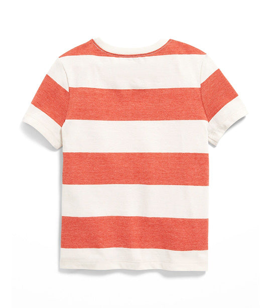 Unisex Printed T-Shirt for Toddler Orange Stripe