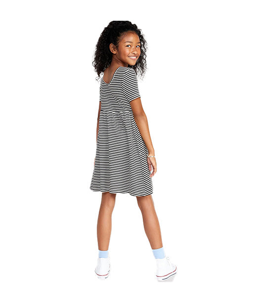 Girls black jersey clearance dress