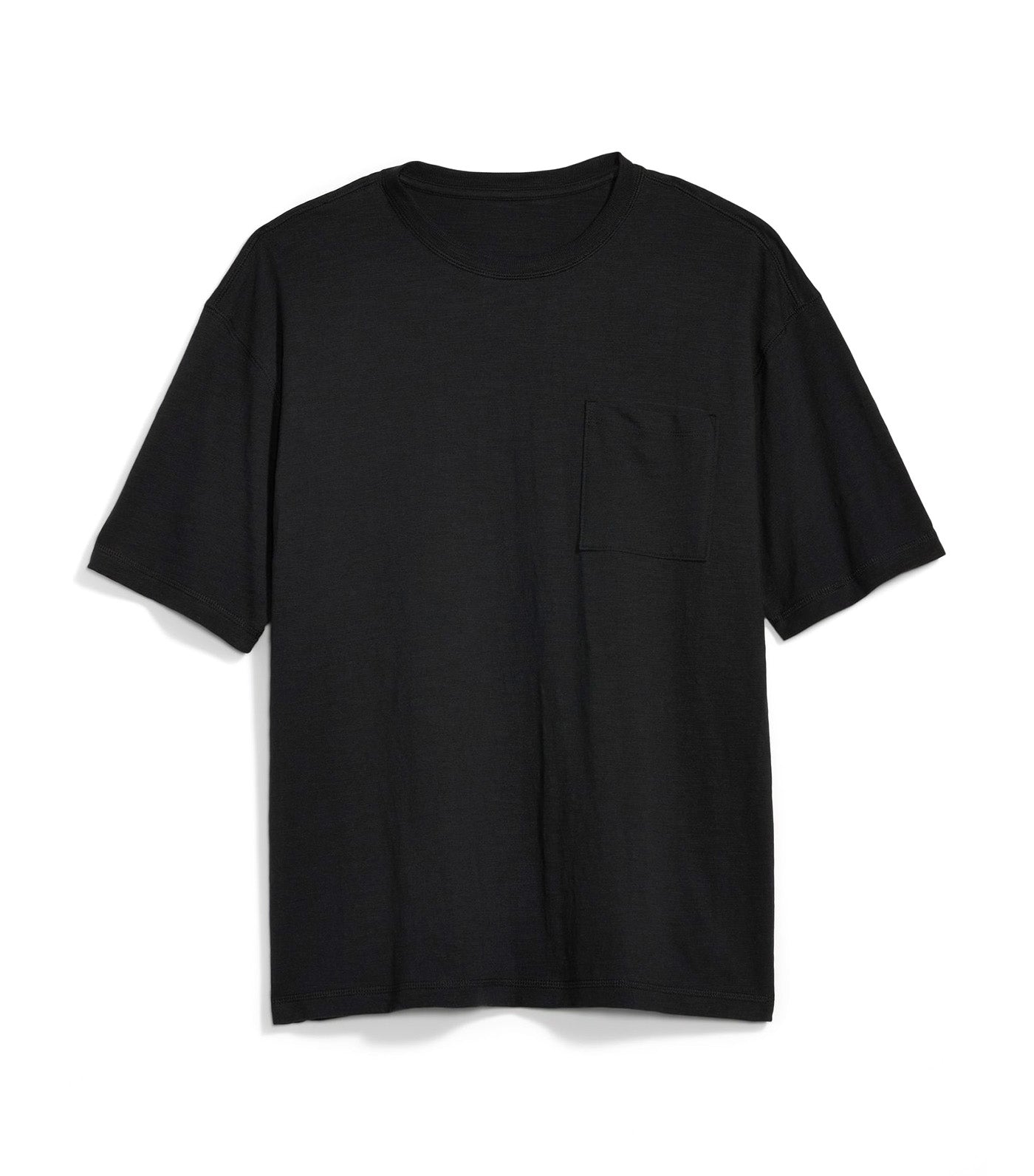 Slub-Knit Pocket T-Shirt for Men Black Jack
