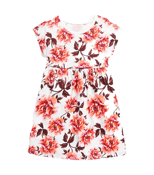 Dolman-Sleeve Fit & Flare Dress for Toddler Girls Cream Floral