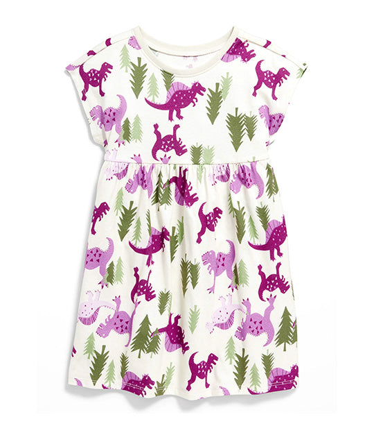 Dolman-Sleeve Fit & Flare Dress for Toddler Girls Dinosaurs