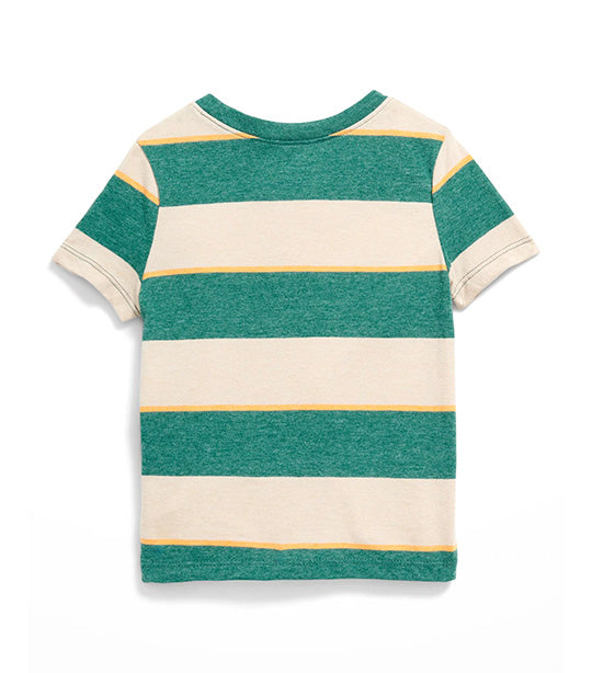 Unisex Printed T-Shirt for Toddler Green Stripe