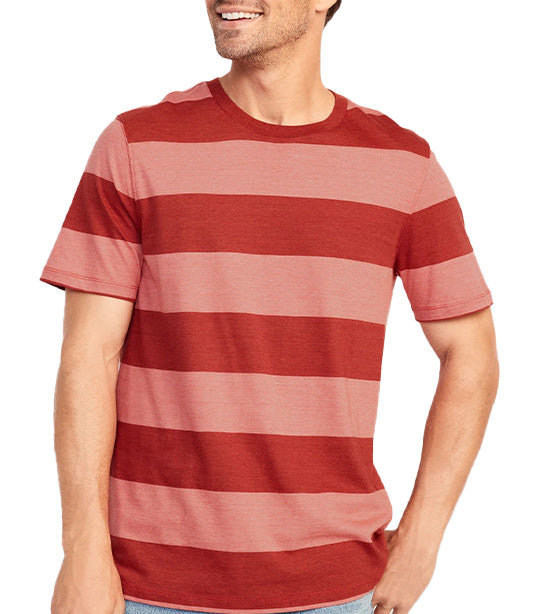 Crew-Neck T-Shirt for Men Red 07