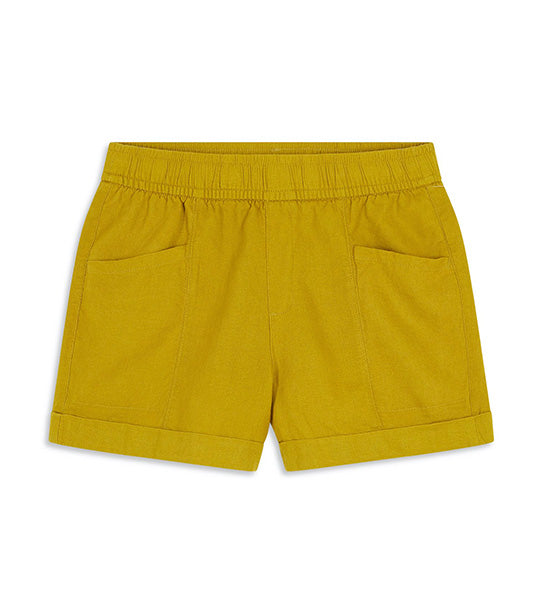 High-Waisted Linen-Blend Shorts for Women 3.5-inch Inseam Golden Olive